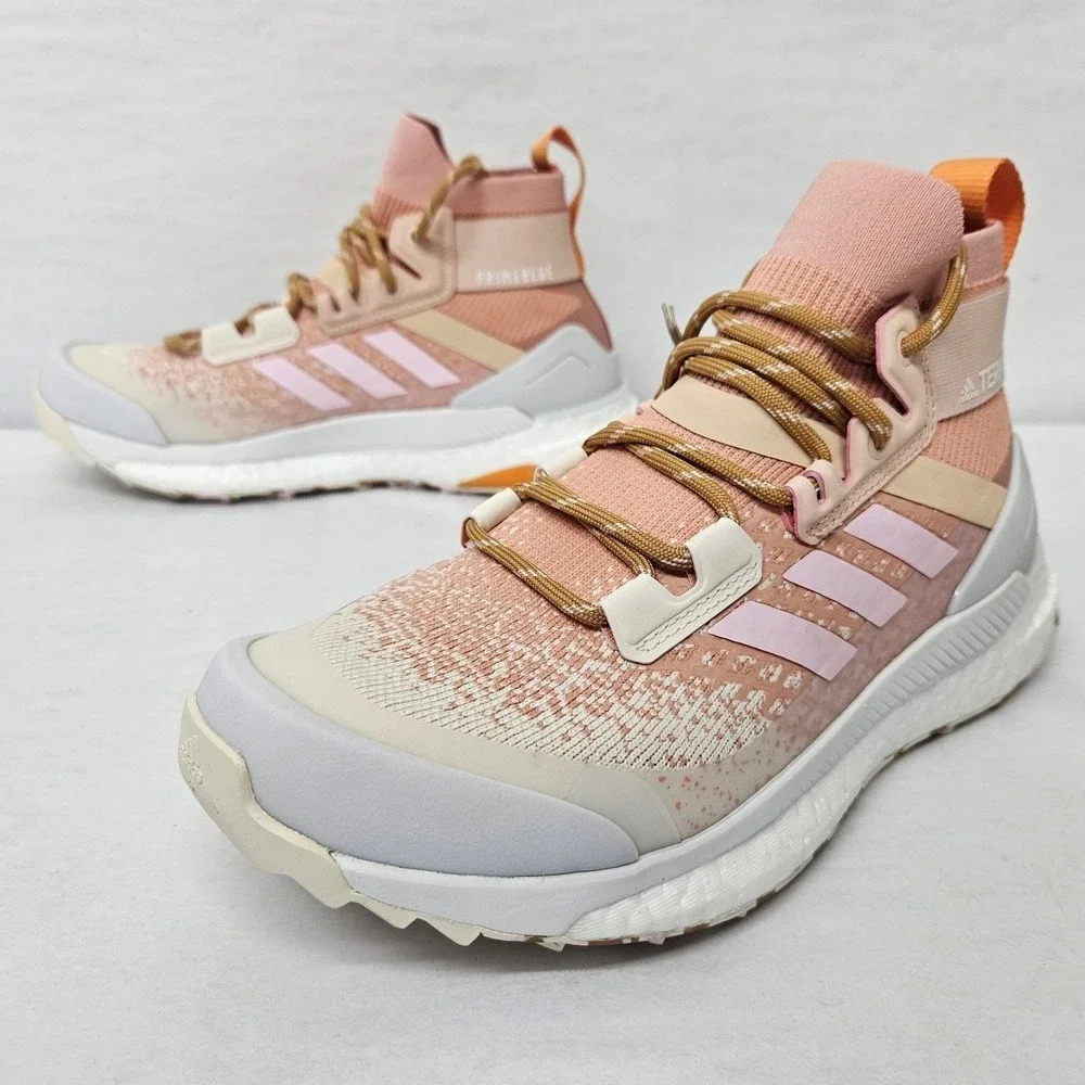 Adidas Terrex Free Hiker Primeblue Hiking Shoes FZ3129 Pink Tan Women's Size 7.5